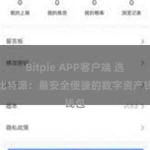 Bitpie APP客户端 选择比特派：最安全便捷的数字资产钱包