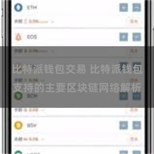 比特派钱包交易 比特派钱包支持的主要区块链网络解析