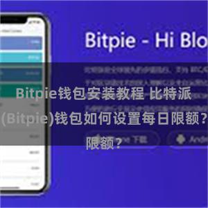 Bitpie钱包安装教程 比特派(Bitpie)钱包如何设置每日限额？