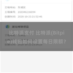 比特派支付 比特派(Bitpie)钱包如何设置每日限额？