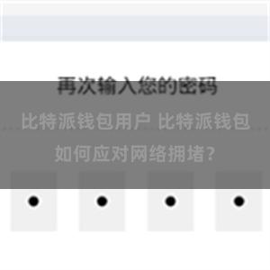 比特派钱包用户 比特派钱包如何应对网络拥堵？