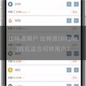 比特派用户 比特派(Bitpie)钱包适合何种用户？