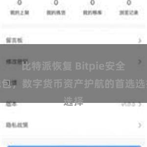 比特派恢复 Bitpie安全钱包，数字货币资产护航的首选选择